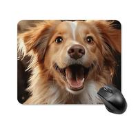 Happy Puppy Mouse Pad Square Laptop Mouse Mat Cute Computer Mousepad Keyboard Pad Non-Slip Desk Pads for Gaming Office Work Home 20 * 25cm
