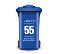 Happy Quokka Pack of 2 White Wheelie Bin Stickers, 17cm, Waterproof and Weatherproof, Self Adhesive Numbers for Bins (No. 5)