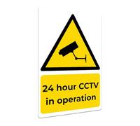 Happy Quokka Security Notice CCTV In Operation Sign 24 Hour CCTV Warning Sign - Portrait - 150mm x 200mm Rigid 1mm Self Adhesive Backing Security Surveillance Sign