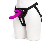 Happy Rabbit Rechargeable Vibrating Strap-On Harness Set - Purple Purple