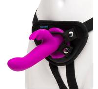 Happy Rabbit Rechargeable Vibrating Strap-On Harness Set - Purple Purple
