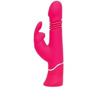 Happy Rabbit Thrusting Realistic Rechargeable Rabbit Vibrator - Pink Pink
