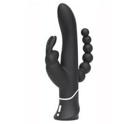 Happy Rabbit Triple Curve Rechargeable Rabbit Vibrator - Black