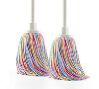 Happy Rainbow - Pack of 2 Super Absorbent Recycled Microfiber Mops with Universal Thread Extra Large Head 22 cm Sustainable and Resistant for Cleaning Floors and Home