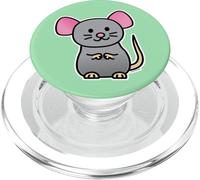 Happy rat rodent mouse pet gray tail PopSockets PopGrip for MagSafe