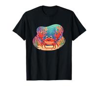 Happy Red Crab Underwater Coral Reef Ocean Scene T-Shirt
