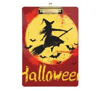 Happy Red Halloween Acrylic Physical Therapy clipboard Standard Letter A4 Size Standard Hole for 5th Grade Classroom Essentials for Teachers Gold 12x9in Tabla para escribir con Clip
