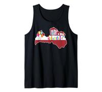 Happy Restoration of Independence Day 4thMay Latvia Map Flag Tank Top