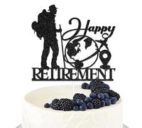 Happy Retirement Cake Topper Retirement Party Decoration the Legend Has Retired Farewell Going Away Party Decoration Funny Official Retired Party Supplies Black Glitter