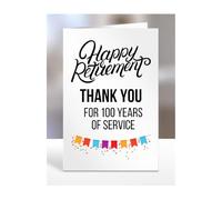 Happy Retirement Card, 100 years of work service gifts for colleagues, colleague, boss, manager, supervisor, Thank you for, Retire, Retired, presents for men, women, A5-159_101