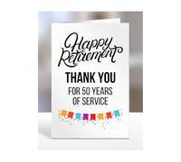 Happy Retirement Card, 50 years of work service gifts for colleagues, colleague, boss, manager, supervisor, Thank you for, Retire, Retired, presents for men, women, A5-159_51