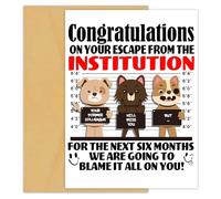 Happy Retirement Card Dog Funny Retirement Cards for Women Men, Humour Greeting Card with Envelope, Congratulations on Your Funny Leaving Cards for Colleagues Gifts