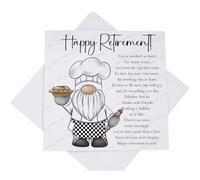 Happy Retirement Card for Cook, On Your Retirement Card with Poem Verse for Chef or Baker, Gonk Chef