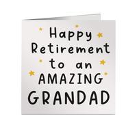 Happy Retirement Card for Grandad - 6x6 Square Greeting Card with Envelope - for Funny Work Leaving Do - Printed in UK