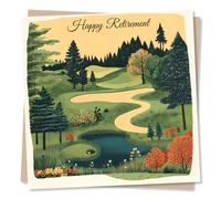 Happy Retirement Card for Men or Women - Golf Course Design - Retirement Card To Celebrate A Fantastic Career - Celebration Card From Colleagues, Family, Friends