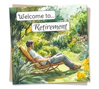 Happy Retirement Card For Men - Retiree, New Stage of Life - Gardening, Relaxation, Celebration, Congrats - For Man, Family, Relative, Friend, Colleague, Husband, Male