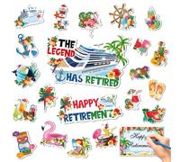 Happy Retirement Cruise Door Magnets Decorations,Summer Holiday The Legend Has Retired Cruise Ship Door Decor Magnetic for Women Men Retirement Party Supplies Refrigerator Fridge Car Kitchen Garage