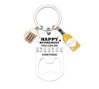 Happy Retirement Engraved Keychain Wine Bottle Opener Retirement Party Favor Gift Ideas for Men and Women