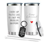 Happy Retirement Gifts For Women 2026 - Every Sip Tastes Like Its Not My Problem Anymore Tumbler 20 Oz - Goodbye, Going Away, Farewell, Coworker Leaving Gift For Boss, Friends - Retired Mug for Men