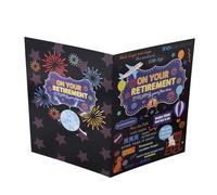 Happy Retirement Greeting Card, Large Farewell Gift Cards Funny Coworker Leaving Card for Men Women (Black)