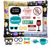 Happy Retirement Inflatable Selfie Photo Frame & Photobooth Props Set for Pictures and Party Decorations - Farewell Supplies for Women Men Colleague Co-Worker