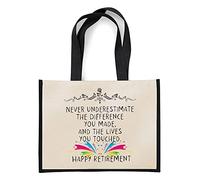 Happy Retirement, Leaving Gifts, Appreciation Gifts, Gift for Colleagues, Workers, Staffs, Office Gift Jute Bag Unique Reusable Jute Bag for Life. (Black)