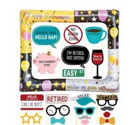 Happy Retirement Party Decorations, 20pcs Retirement Photo Booth Props and Inflatable Photo Booth Frame, Retire Selfie Props Kit for Men and Woman