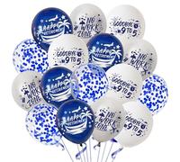 Happy Retirement Party Decorations Balloons - 50Pcs Blue Silver and White Goodbye Decor Set, Retired Latex Confetti Balloon for We Will Miss You Party Supplies(12Inch)