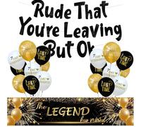 Happy Retirement Party Decorations Banner - 18Pcs Rude That You're Leaving But Ok Banner Happy Retired Theme Balloons For Leaving Colleagues Job Farewell Congratulations Graduation Going Away