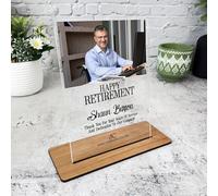 Happy Retirement Photo Work Thank You For Service Gift Employee Custom Plaque - Acrylic Plaque, Personalised Retirement Present Gift