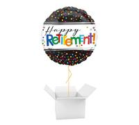 Happy Retirement Round Foil Balloon - Inflated Balloon in a Box