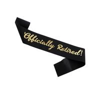 Happy Retirement Sash,Soft Officially Retired Sash,Black Background Metallic Gloss Gold Alphabet Retirement Sash for Women Men,Retirement Shoulder Straps for Women Men Retirement Party Decorations