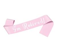Happy Retirement Sashes Retirement Decorations Party Sash for Women Mum Grandma Wife Pink Satin Sashes with Silver Lettering Going Away Gift Farewell Gifts for Colleague Her Retired Party Supplies