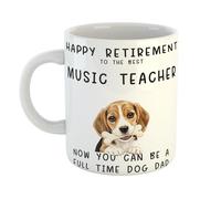 Happy Retirement to The Best Music Teacher Now You Can Be A Full Time Dog Dad Ceramic Mug Gift for a Retired Music Teacher