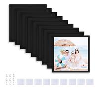 Happy Reunion 8x8 Picture Tiles | Mix Tiles Picture Frames Stick on Wall | Photo Tiles Peel and Stick Picture Frames as Gallery Wall Frame Set (Black - 9 Pcs)