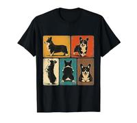Happy Running Pembroke Welsh Corgi Retro Dog Art Value Graphic T-Shirt