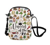 Happy RV Camper Gift Queen of RV Camper Inspire Crossbody Bag Camping Queen Messenger Bag Road Trip Gift, Queenrv Cb