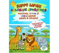 Happy Safari Coloring & Tracing Book for Kids Ages 3-7 | Learn Animal Names and Sounds | Fun Educational Activity Book: Discover, color, and trace ... (ColorFay Activity Books for Kids Ages 3-6)