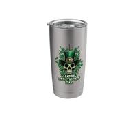 Happy Saint Patrick's Day Paddy Shamrock Clover Skeleton Stainless Steel Insulated Tumbler