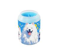Happy Samoyed Dog Reusable Paw Cleaning Cup Soft Silicone Bristles Pets Supplies and Accessories for Dogs Cats