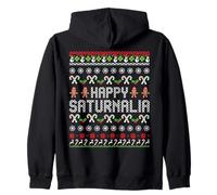 Happy Saturnalia Roman Festival Rome Saturn Ugly Christmas Zip Hoodie