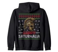 Happy Saturnalia Roman History Winter Holiday Ugly Christmas Zip Hoodie