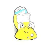 Happy Science Yellow Conical Flask STEM Metal Enamel Chemistry Pin Badge