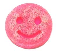 Happy Scrub Soap - Bubblegum Scrub Bar with Natural Egyptian Loofah | Exfoliating Smiley Face Soap Bars | Handmade Vegan with Fragrance Oils