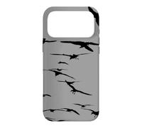 Happy Seagulls Flying In The Sky Black Silhouette Case for iPhone 17 Pro Max