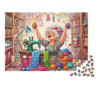 Happy Sewing Lady 1000 Piece Jigsaw Puzzle Cognitive Development Travel Jigsaw Puzzle Stay at Home Activity 100% Recycled 70x50cm/1000pcs