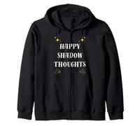 Happy Shadow Thoughts Minimalist Deep Thinking Quote Zip Hoodie