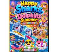 Happy Sharks and Dolphins Summer Coloring Book: Cute Ocean Friends, Beach Adventures, Water Parks, and Bold & Easy Summer Coloring Pages for Boys & Girls
