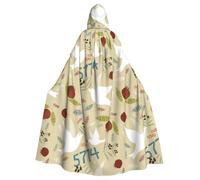 Happy Shavuot Jewish Holiday Halloween Witch Cloak Unisex Hooded Cloak For Festive Party Costume
