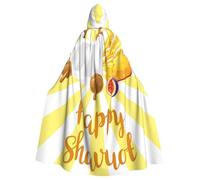 Happy Shavuot Jewish Holiday Halloween Witch Cloak Unisex Hooded Cloak For Festive Party Costume